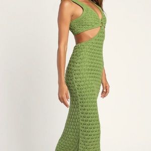 Green Knit Midi Dress